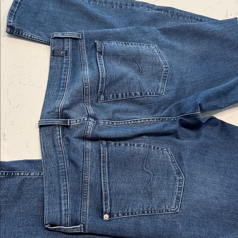 7 For All Mankind Men's Straight Fit Dark Blue Jeans